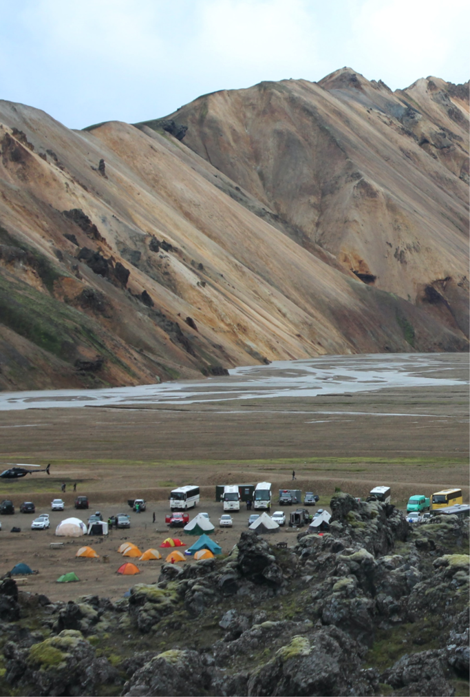 Aparcar en Islandia con una caravana.