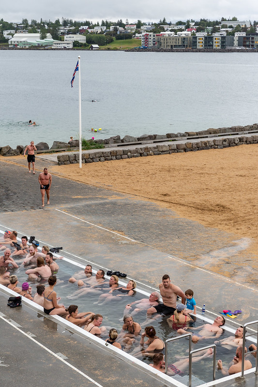 Plage géothermique à Reykjavik en Islande