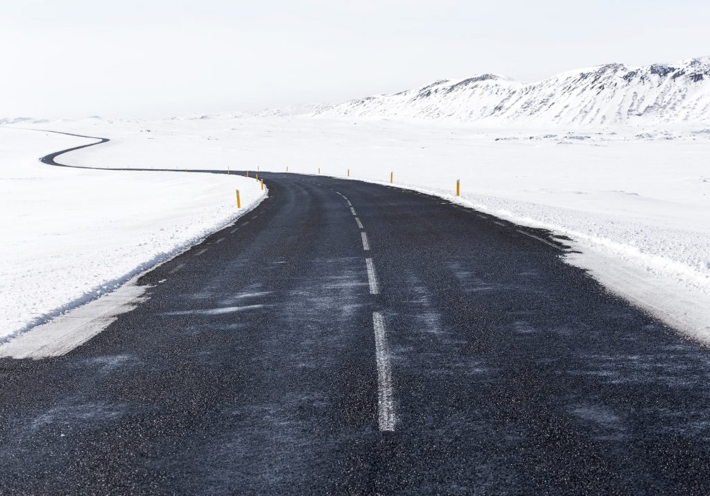 les conditions de route en Islande en novembre