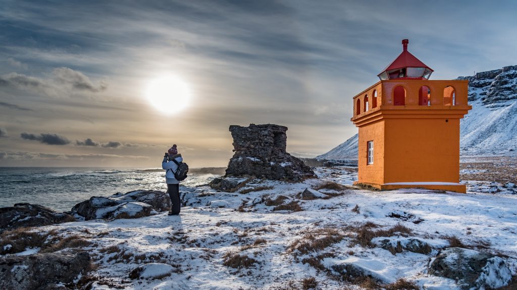 lumière du jour en Islande en novembre