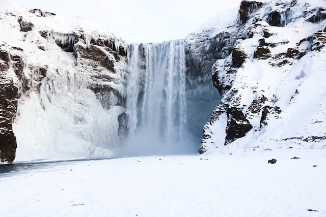 Skogafoss en hiver, Islande