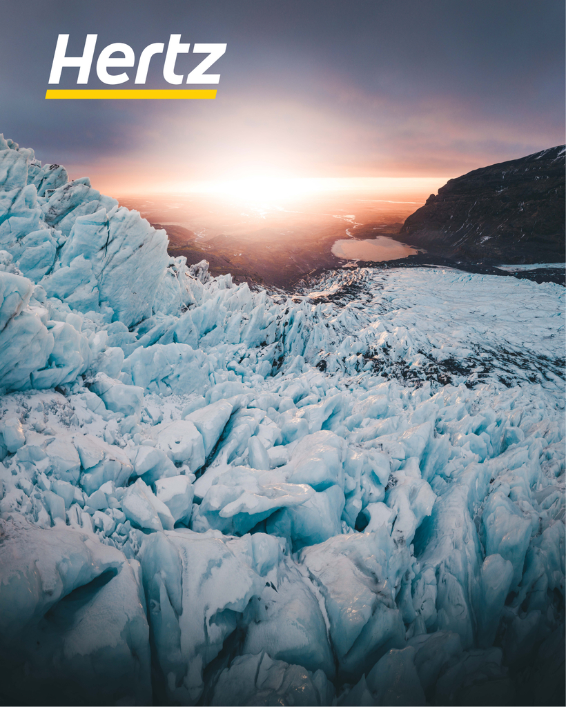 vue sur le glacier en hiver en Islande