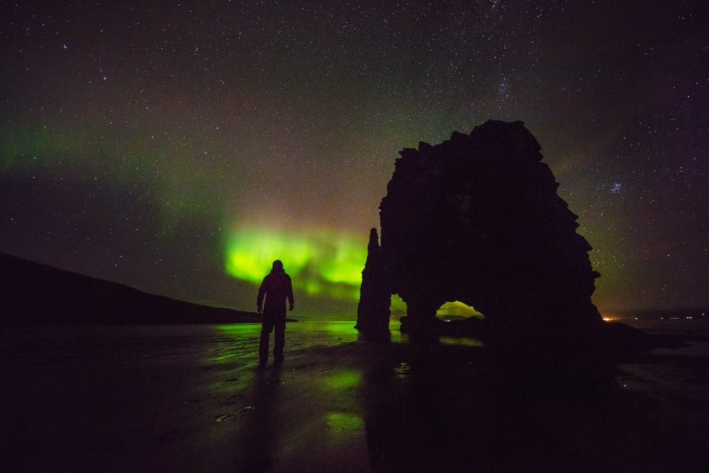 voir les aurores boréales au nord de l'Islande en avril