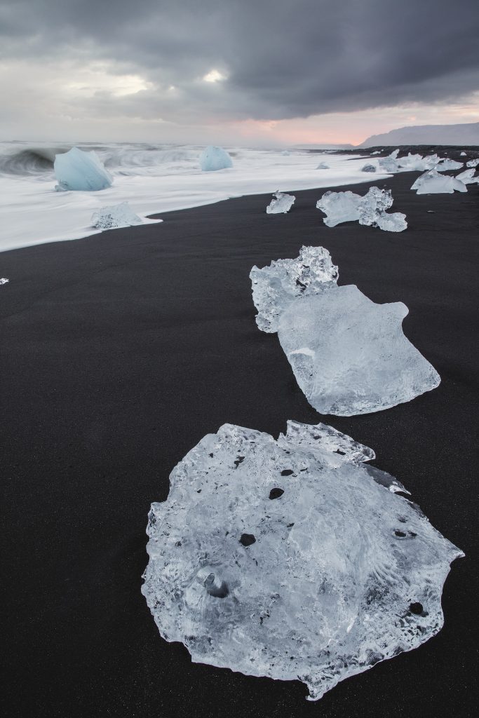 diamond black beach en Islande