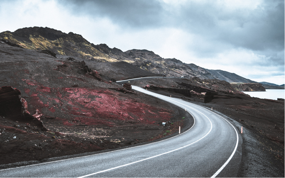 Carretera remota en Islandia.