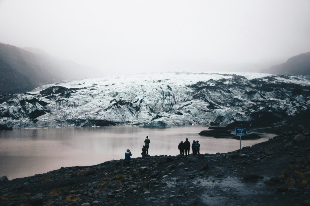 the outlet of Myrdalsjokull Iceland 