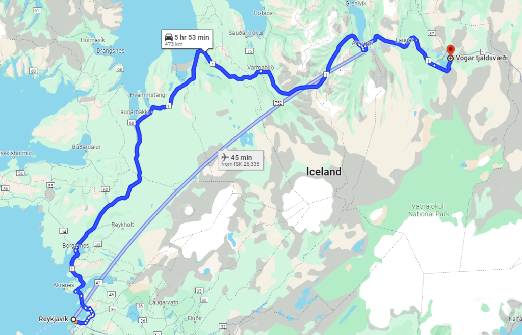 the Vogar Campsite in the North Iceland 