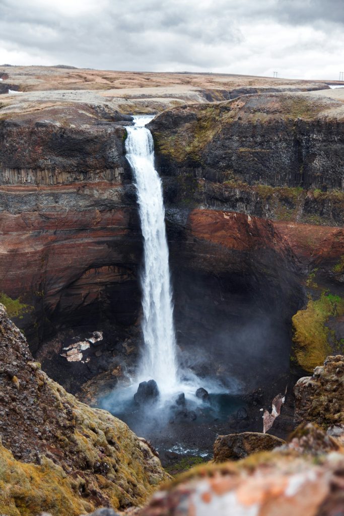 Haifoss Waterfall is situated in the Southern part of Iceland’s Highlands.