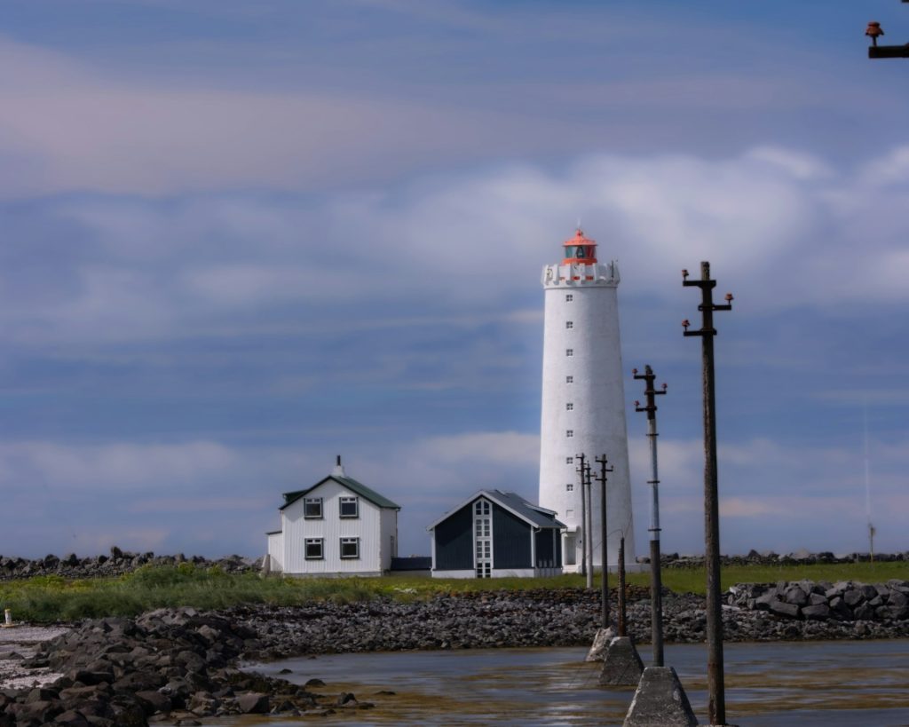 the Grotta lighthouse in Reykjavik iceland