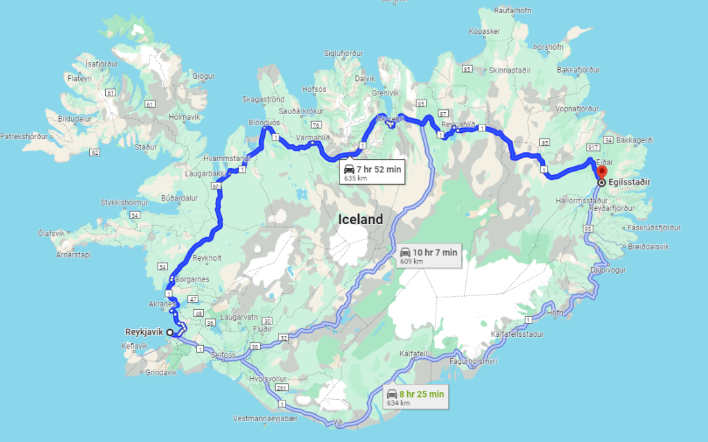 getting to Egilsstadir from Reykjavik