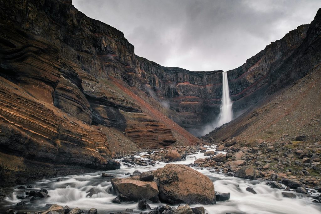 East Iceland waterfall Hengifoss