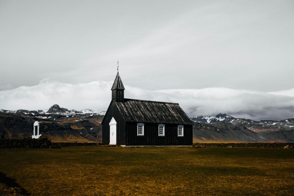 the iconic black church in the west iceland snaefellsnes