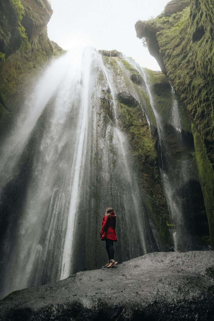 Gljufrabui waterfall in summer time