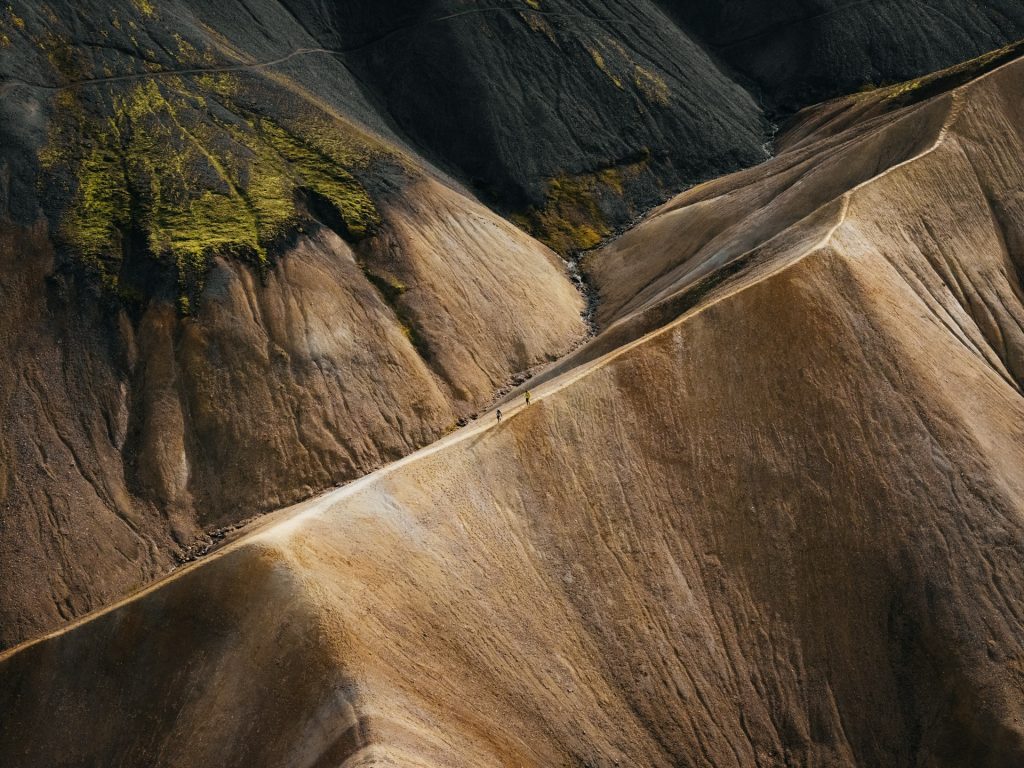 hiking in summer highland Iceland