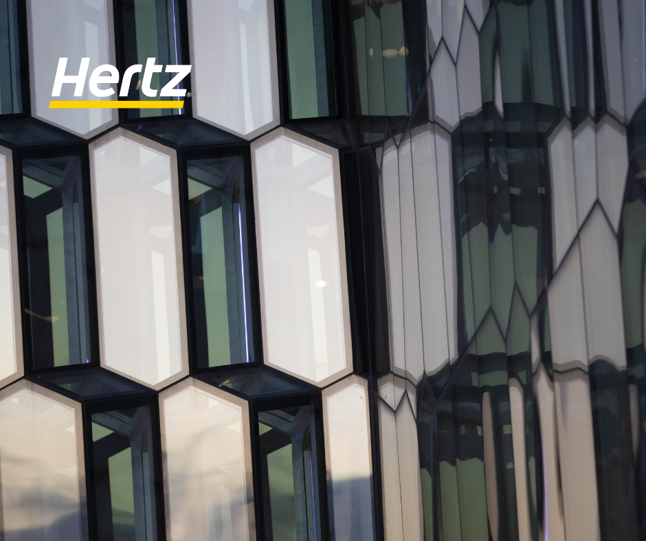 the window of the Harpa Concert Hall