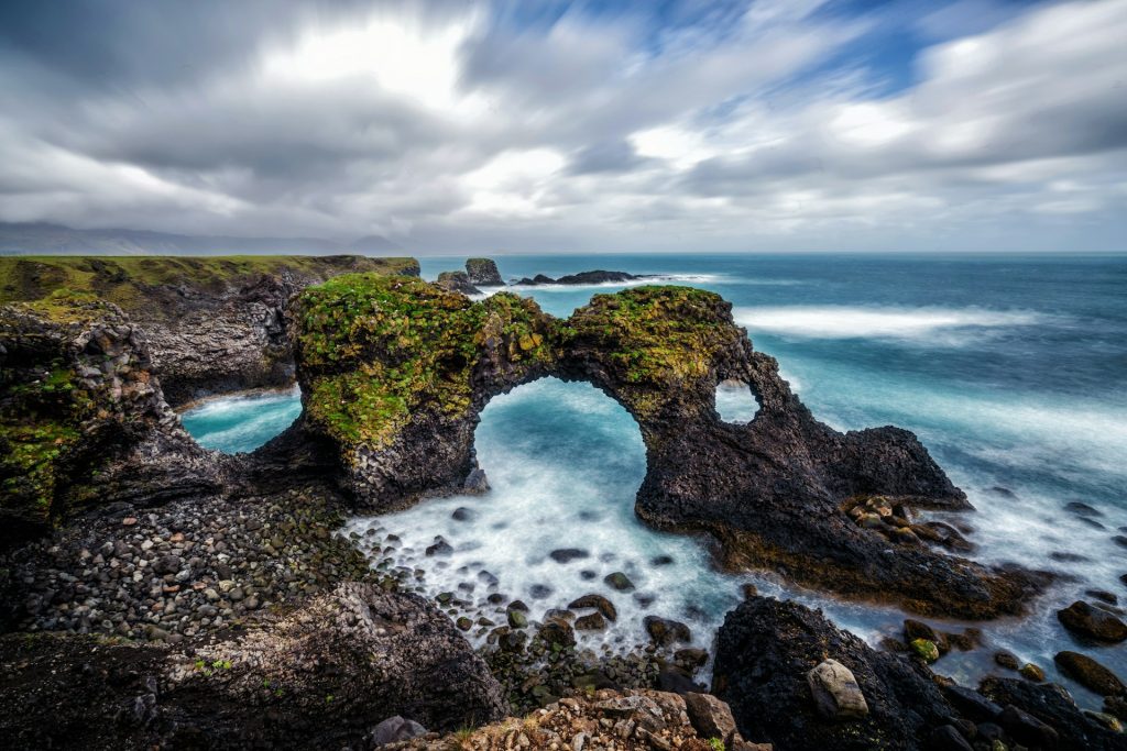 Gatklettur stone arch rock in Snaefellsnes