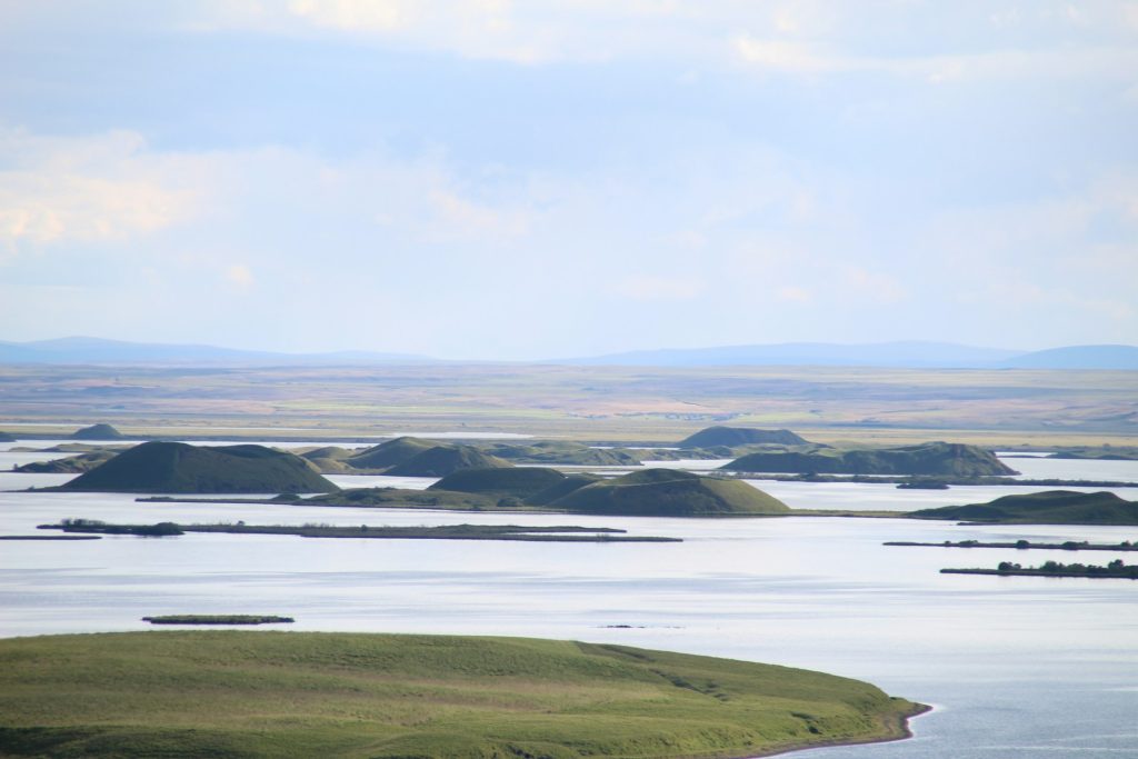 the Skútustaðir crater in north iceland close to myvatn lake